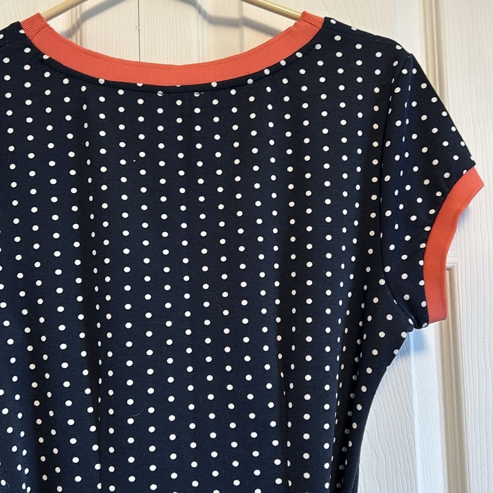 🔥🔥THYME MATERNITY | Beautiful polka dot blue/salmon dresses with belt - Picture 3 of 5